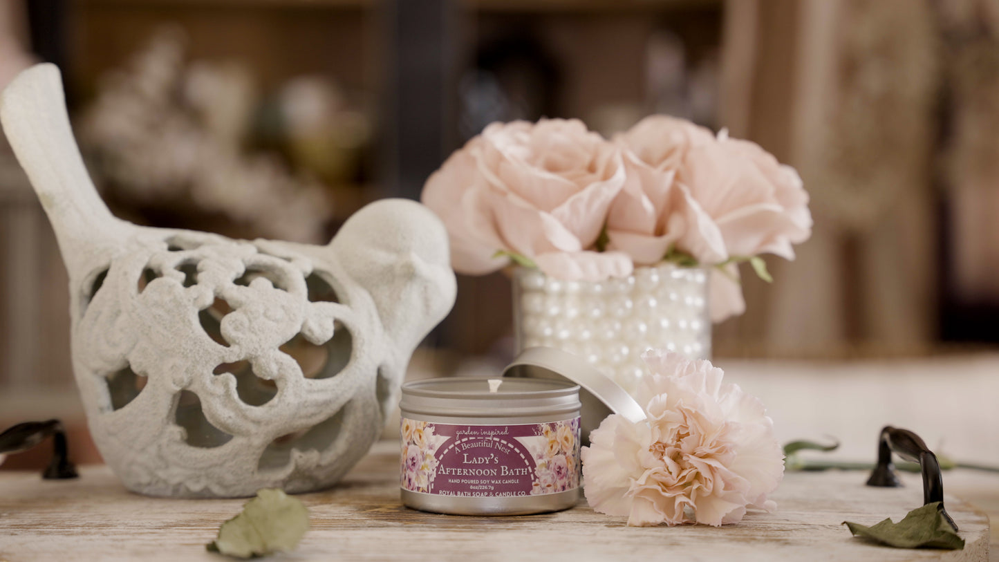 Lady's Afternoon Bath Candle Tin
