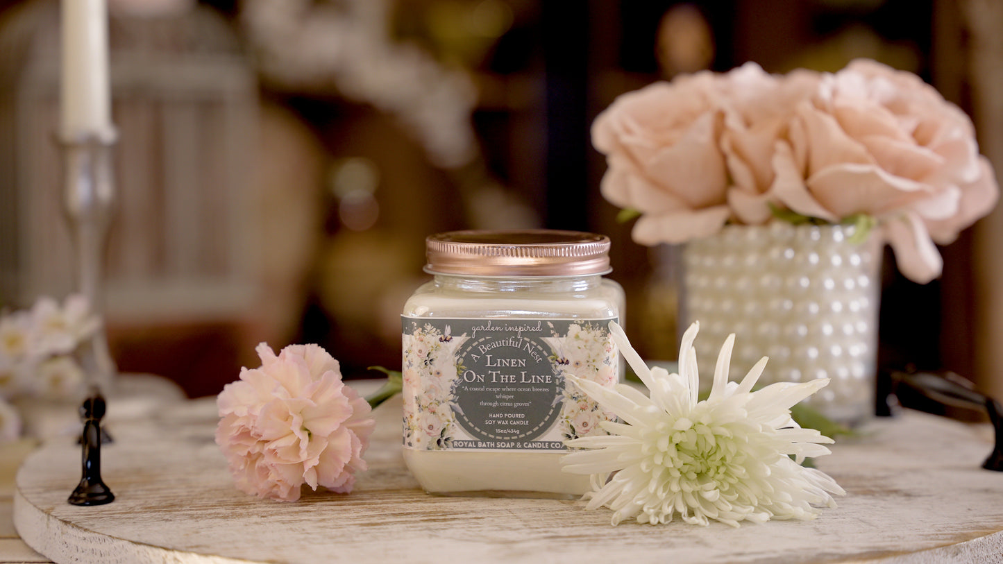 Linen on the Line Candle