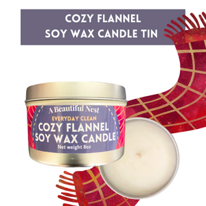 Flannel candle tin